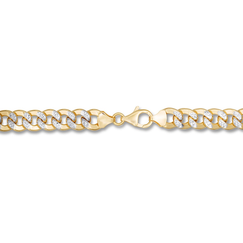 Semi-Solid Curb Chain Necklace 10K Two-Tone Gold