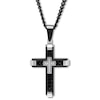 Thumbnail Image 1 of Diamond Cross Necklace 1/15 ct tw Stainless Steel 24"