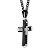 Thumbnail Image 1 of Diamond Cross Necklace 1/15 ct tw Stainless Steel 24"