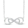 Thumbnail Image 1 of Diamond Infinity Necklace 1/10 ct tw Sterling Silver 18" Adj.