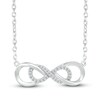Thumbnail Image 2 of Diamond Infinity Necklace 1/10 ct tw Sterling Silver 18" Adj.