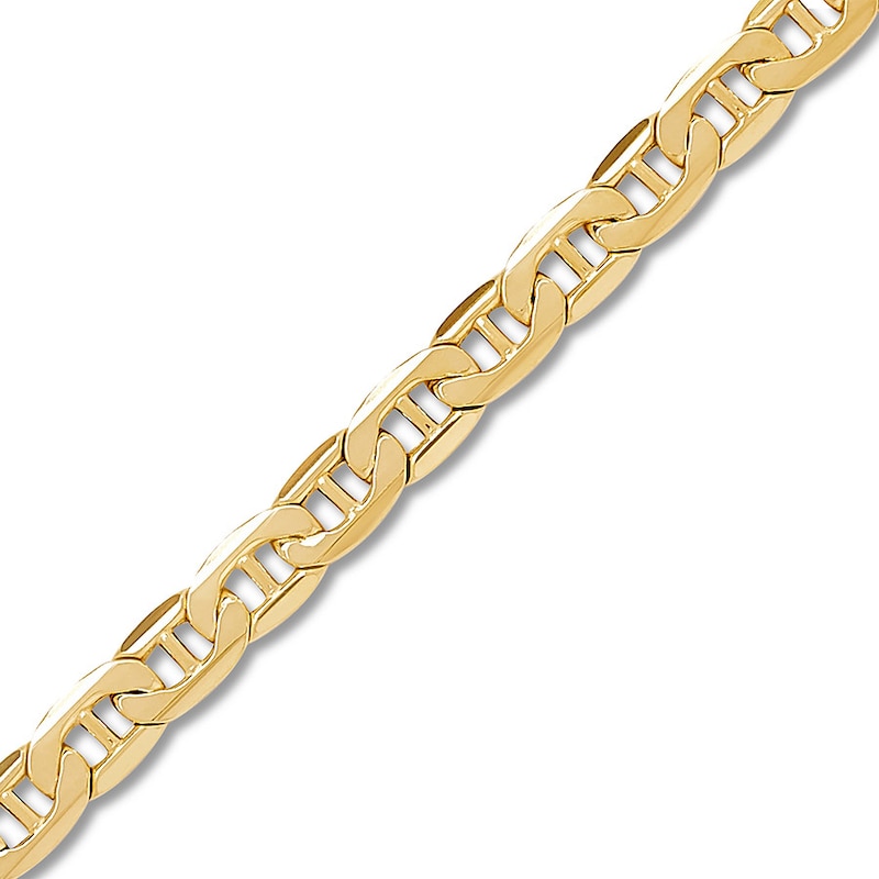Main Image 2 of Hollow Mariner Link Necklace 10K Yellow Gold 22" 7.2mm