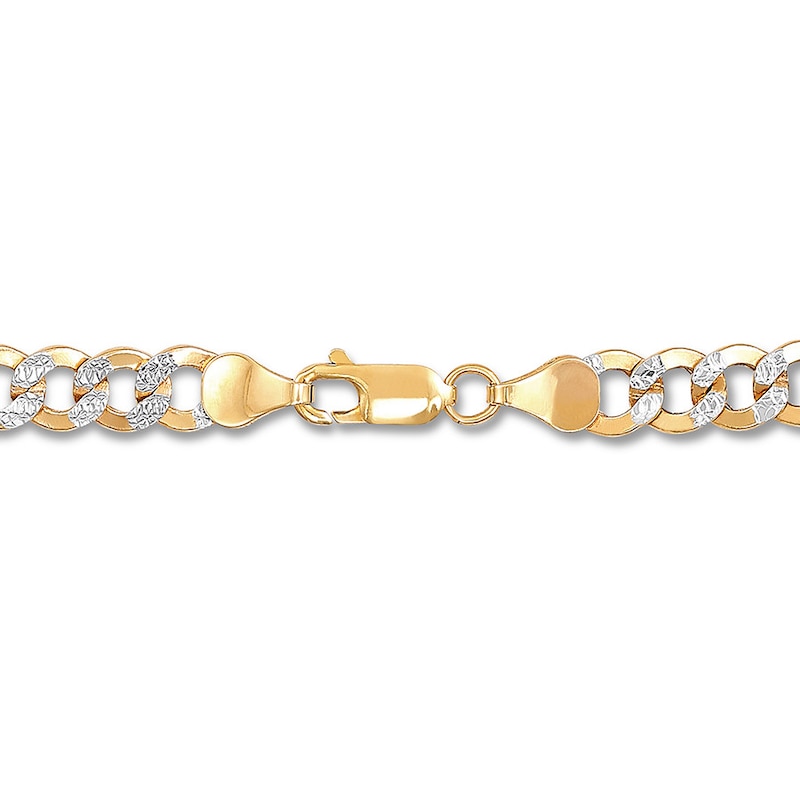 Main Image 2 of Hollow Curb Chain Necklace 10K Yellow Gold 22" 6.3mm