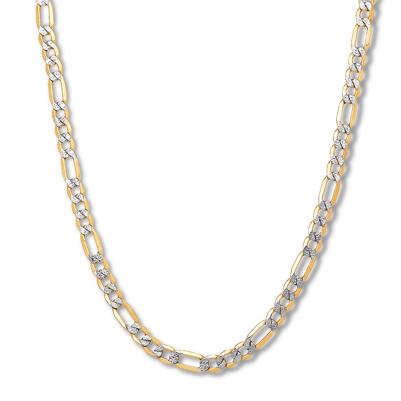 Hollow Figaro Chain Necklace 10K Yellow Gold Gold 22" 6.2mm