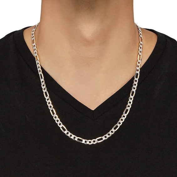 Men's Figaro Chain Necklace 10K Yellow Gold 22