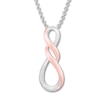 Thumbnail Image 1 of Infinity Swirl Necklace Sterling Silver/10K Rose Gold 18" Adjustable