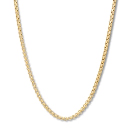 Hollow Box Chain Necklace 10K Yellow Gold Appx. 20&quot; 2.4mm