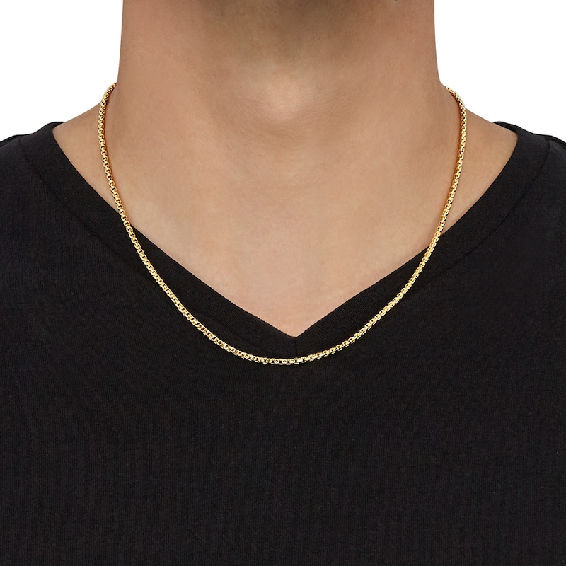 Main Image 3 of Hollow Box Chain Necklace 10K Yellow Gold Appx. 20" 2.4mm
