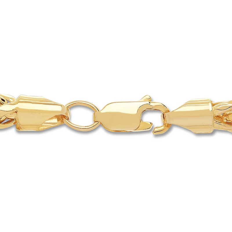 Hollow Wheat Chain Necklace 10K Yellow Gold 24" 5.3mm