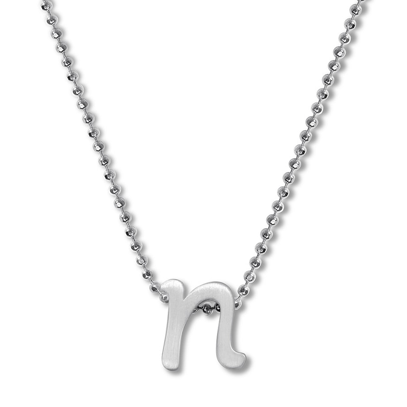 Main Image 1 of Alex Woo Autograph Letter N Necklace Sterling Silver 16&quot;
