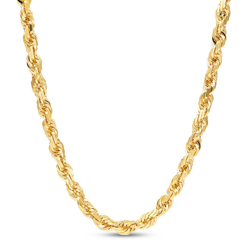 Main Image 1 of Solid Rope Chain Necklace 10K Yellow Gold 24" 6.5mm