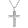 Thumbnail Image 1 of Diamond Cross Necklace 1/2 ct tw Stainless Steel 24"