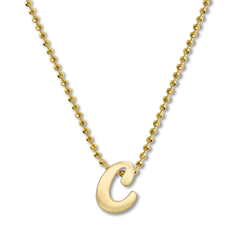 Main Image 1 of Alex Woo Autograph Letter C Necklace 14K Yellow Gold 16"