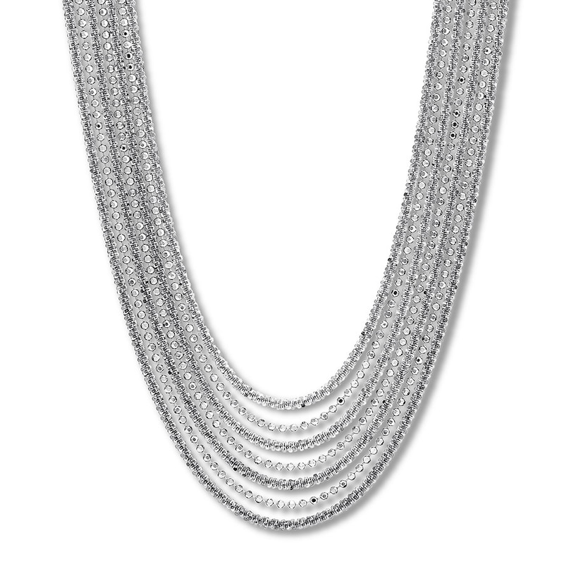 Main Image 1 of Multi-Strand Chain Necklace Sterling Silver 18"