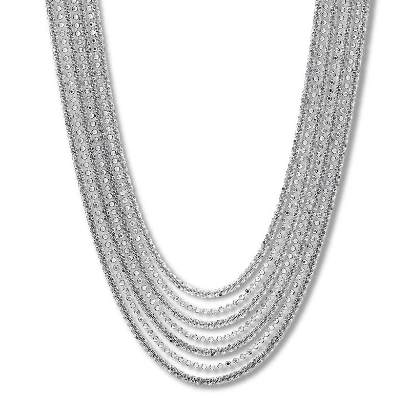 Silver Chain Multi Strand Necklace