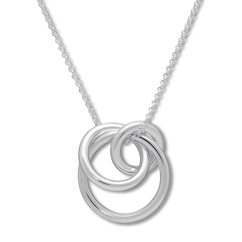 Main Image 1 of Circle Necklace Sterling Silver 17.75"