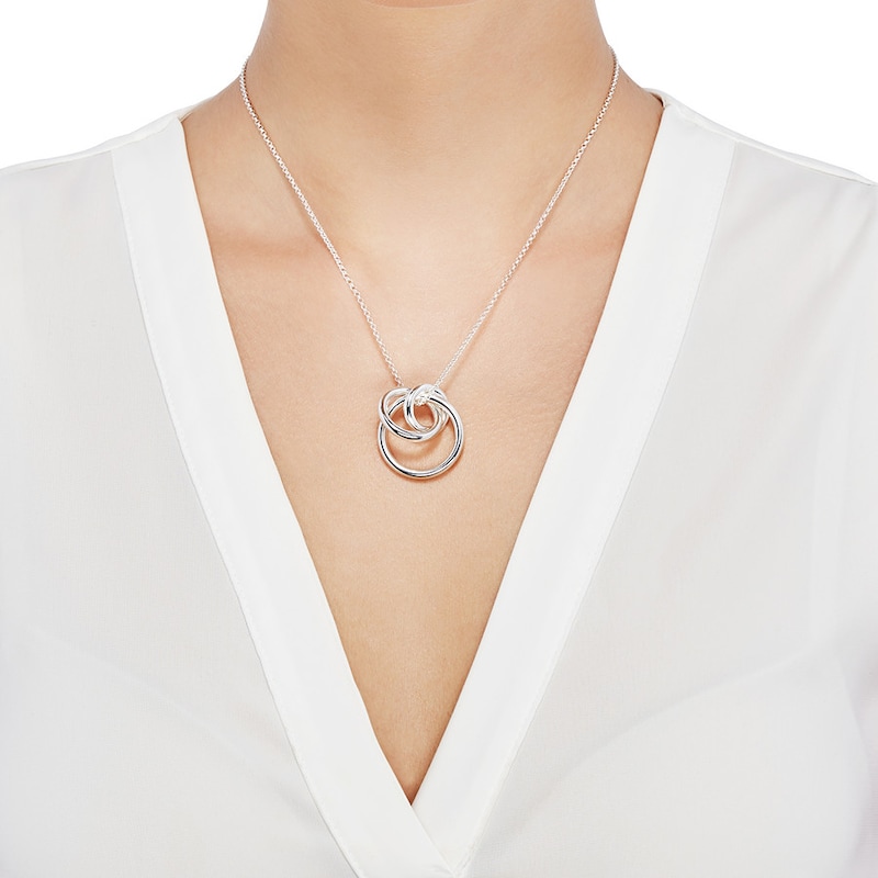Main Image 3 of Circle Necklace Sterling Silver 17.75"
