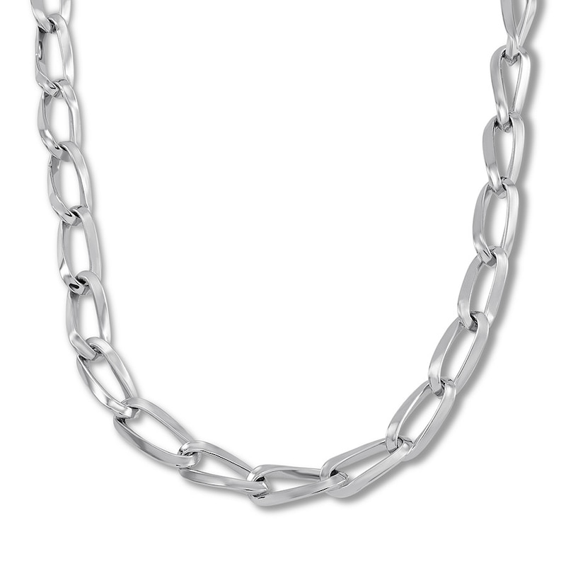 Main Image 1 of Twisted Oval Link Necklace Sterling Silver 17.5"