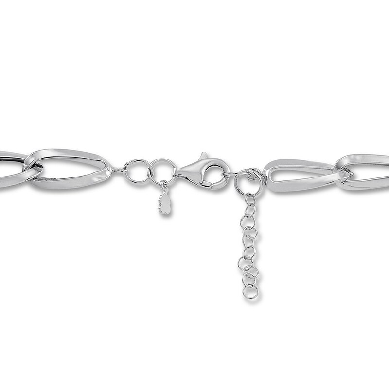 Main Image 2 of Twisted Oval Link Necklace Sterling Silver 17.5"