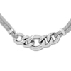 Thumbnail Image 2 of Curb & Popcorn Chain Necklace Sterling Silver 16"