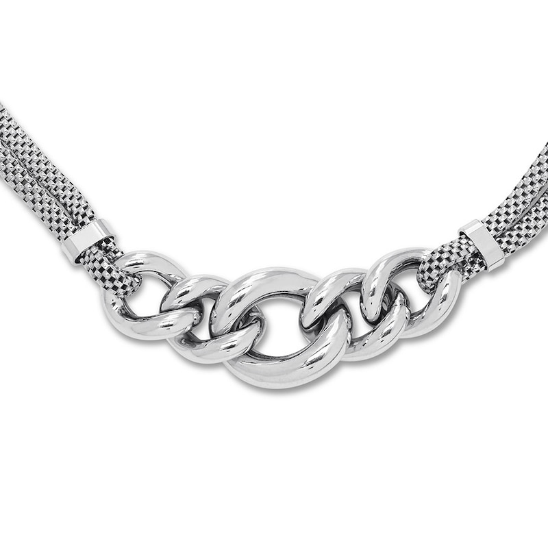 Box or Curb Chain Necklace Rembrandt Charms Two-Tone Sterling Silver Infinity Charm on a Sterling Silver 16 18 or 20 inch Rope Box or Curb Chain Necklace Rembrandt Charms Two-Tone Sterling Silver Infinity Charm on a Sterling Silver 16 18 or 20 inch Rope
