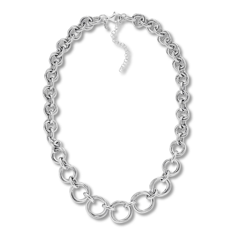 Main Image 1 of Circle Link Necklace Sterling Silver 17.5"