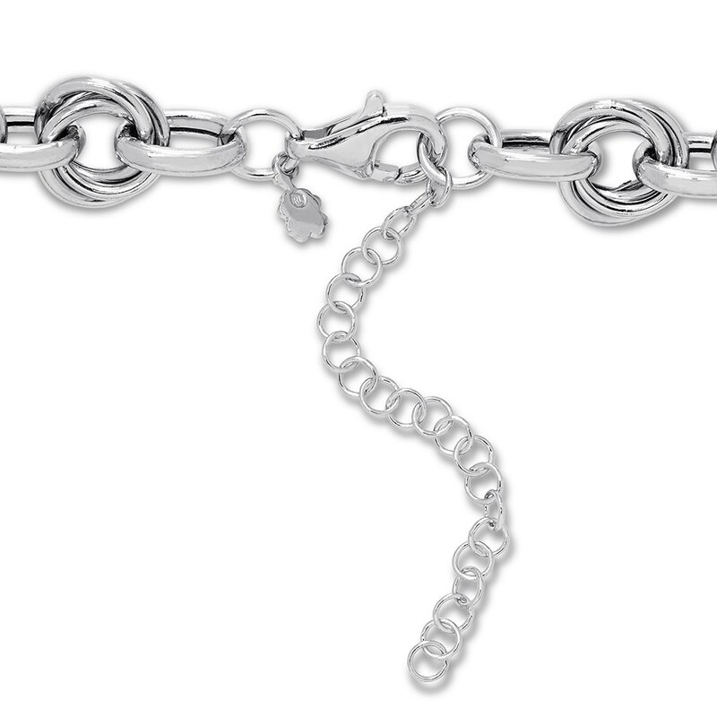 Main Image 3 of Circle Link Necklace Sterling Silver 17.5"