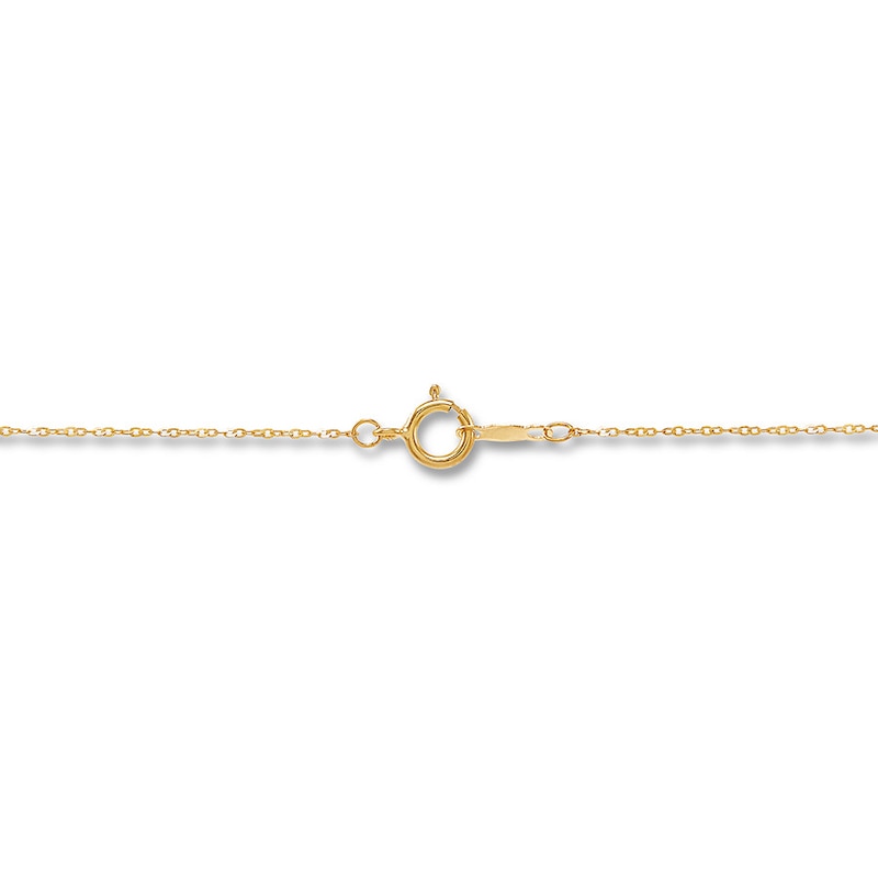 Textured Disc Necklace 10K Yellow Gold 17"