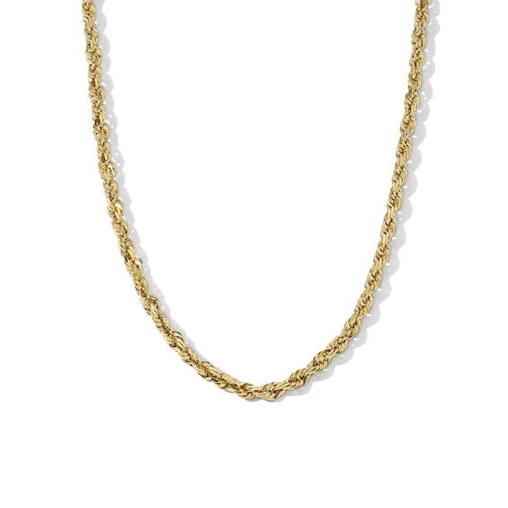 Solid Rope Chain Necklace 14K Yellow Gold 24" Appx. 3.8mm