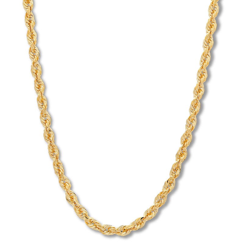 Solid Rope Chain Necklace 14K Yellow Gold 24" Appx. 3.8mm