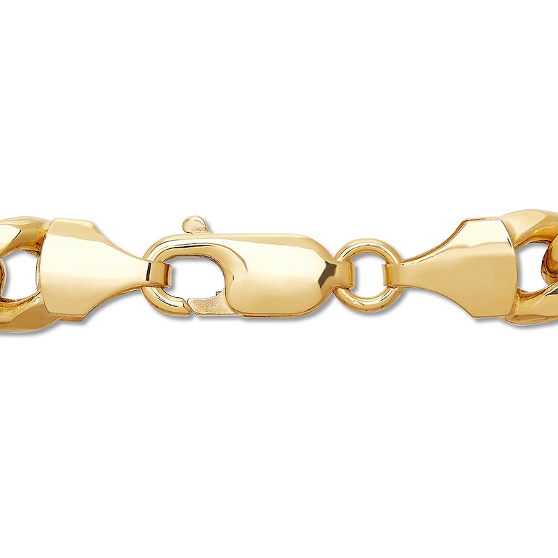 Main Image 2 of Hollow Miami Curb Chain Necklace 10K Yellow Gold 22" 7.4mm