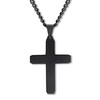 Thumbnail Image 4 of Black Diamond Cross Necklace 1/6 ct tw Stainless Steel 24"