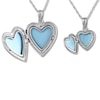 Thumbnail Image 1 of Butterfly Heart Locket Necklace Gift Set Sterling Silver