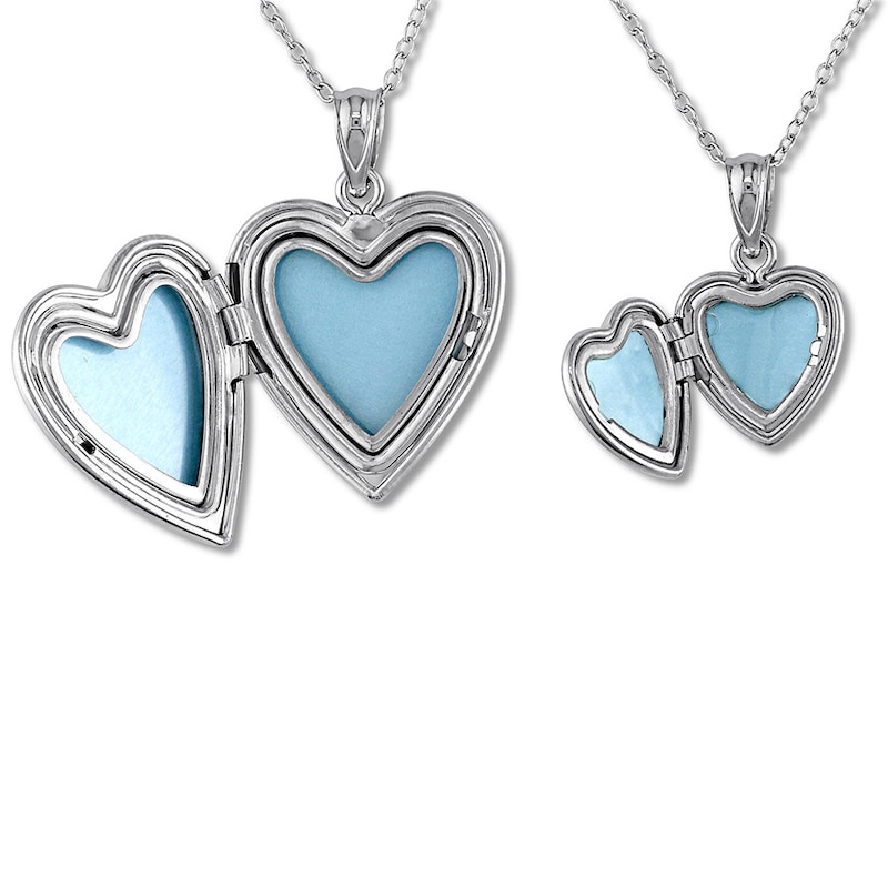 Main Image 2 of Butterfly Heart Locket Necklace Gift Set Sterling Silver