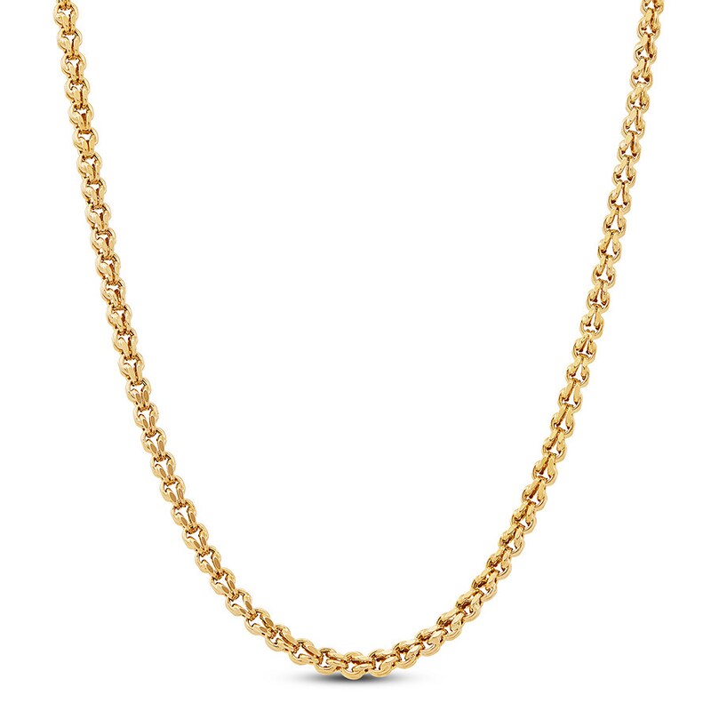 Main Image 1 of Hollow Link Chain Necklace 10K Yellow Gold 22" 3.8mm