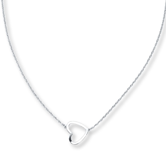 Heart Necklace Sterling Silver 18\