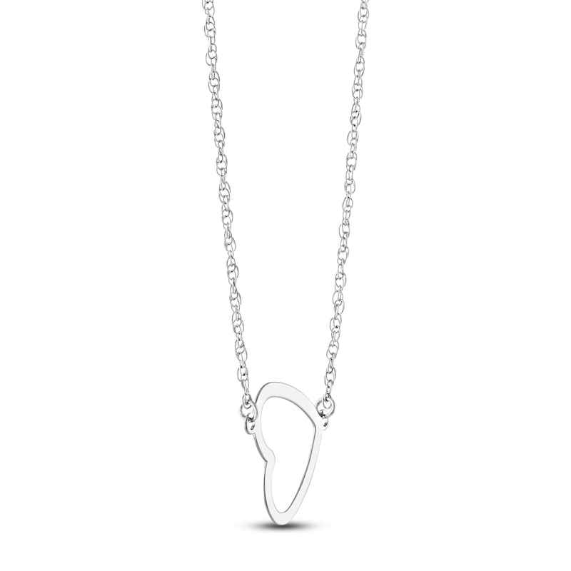 Main Image 2 of Heart Necklace Sterling Silver 18" Adjustable