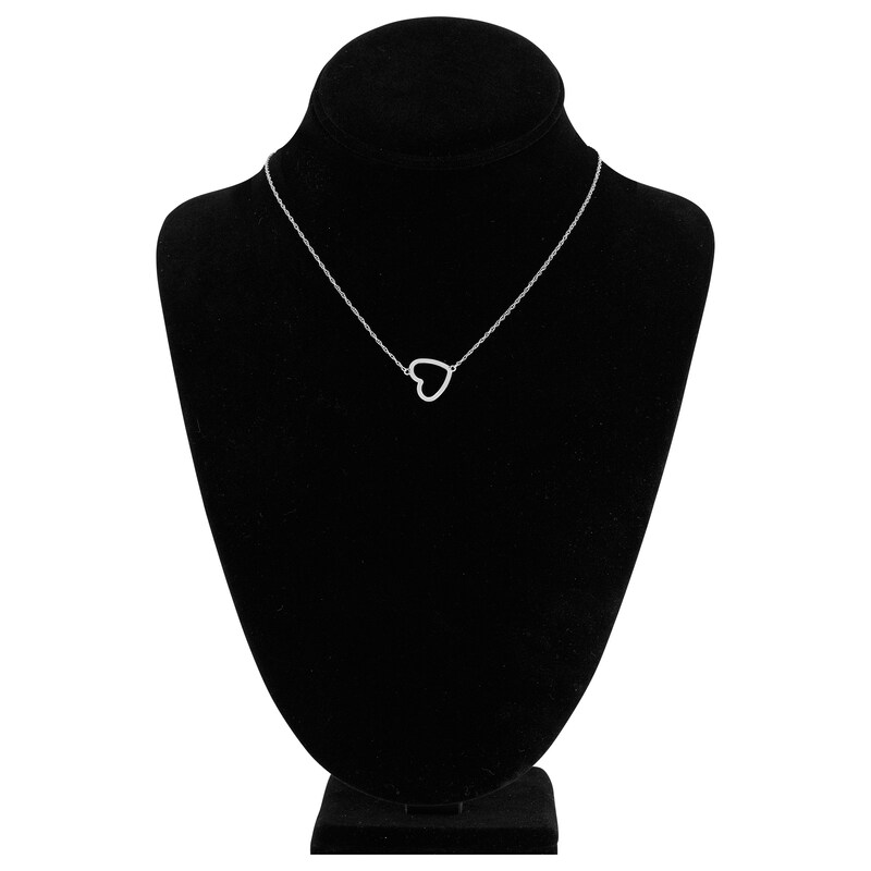 Main Image 4 of Heart Necklace Sterling Silver 18" Adjustable
