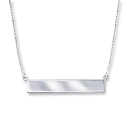 Bar Necklace 14K White Gold 16"