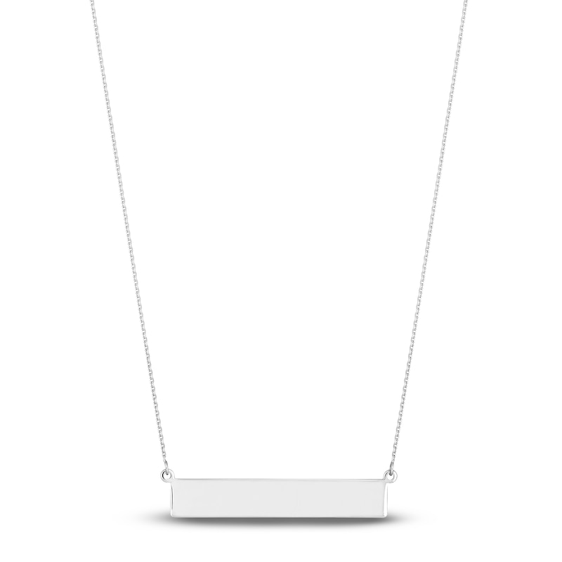 Bar Necklace 14K White Gold 16"