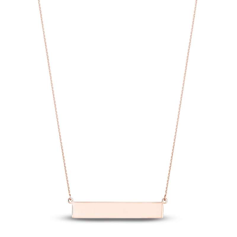 Main Image 1 of Bar Necklace 14K Rose Gold 16"