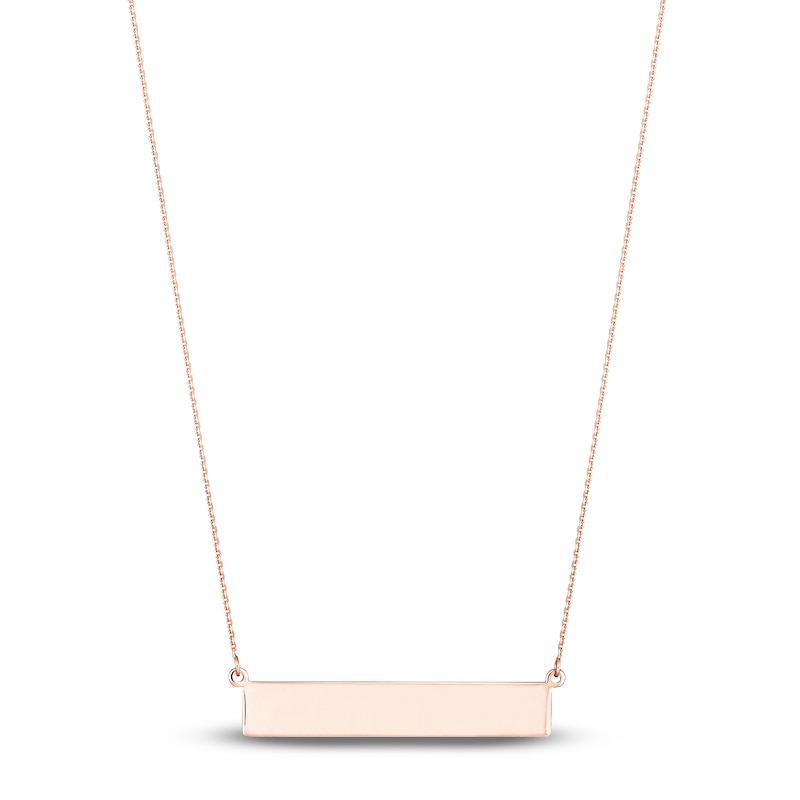 Bar Necklace 14K Rose Gold 16"