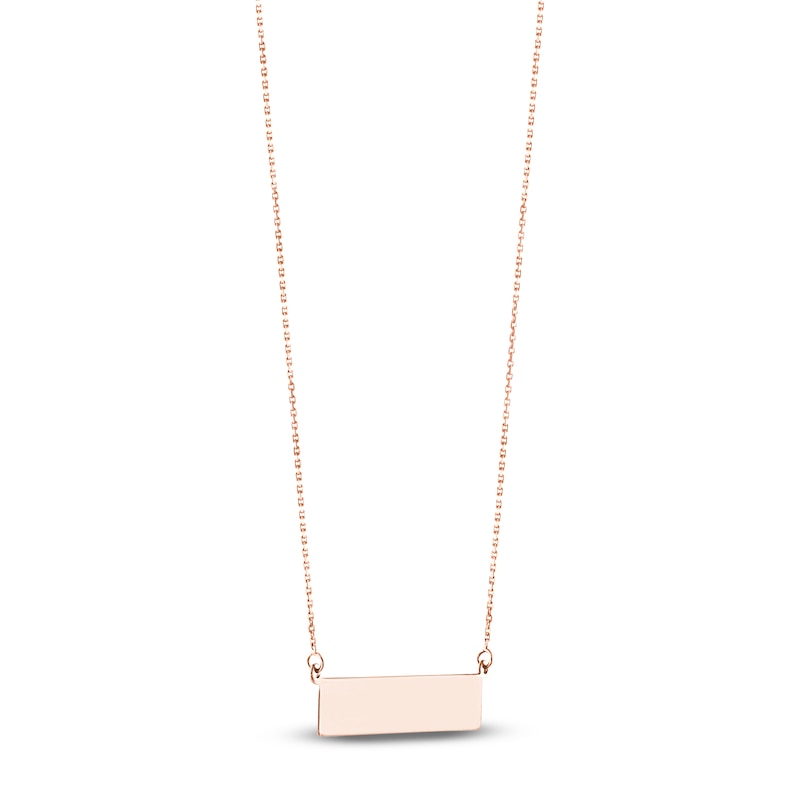 Main Image 2 of Bar Necklace 14K Rose Gold 16"