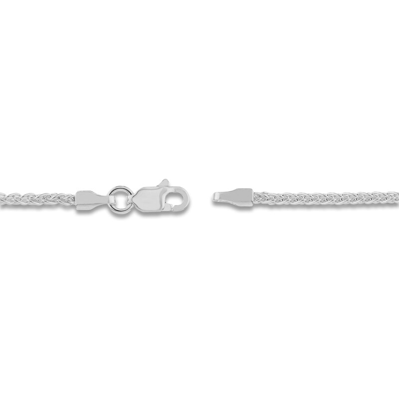 Main Image 3 of Solid Wheat Chain Necklace 14K White Gold 30" Length 1.85mm