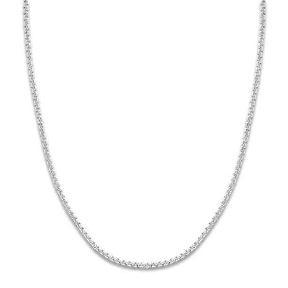 Box Chain Hollow 14K White Gold 30" Length 2.8mm