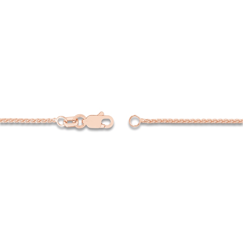 Main Image 3 of Solid Wheat Chain Necklace 14K Rose Gold 24" Length 1.25mm