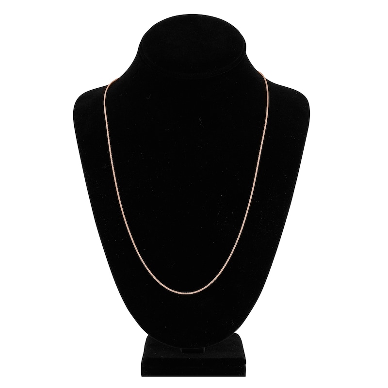 Main Image 4 of Solid Wheat Chain Necklace 14K Rose Gold 24" Length 1.25mm