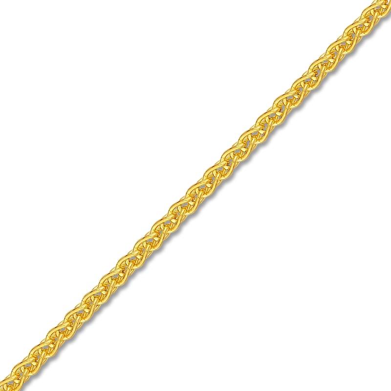 Solid Wheat Chain Necklace 14K Yellow Gold 24" Length 1.85mm