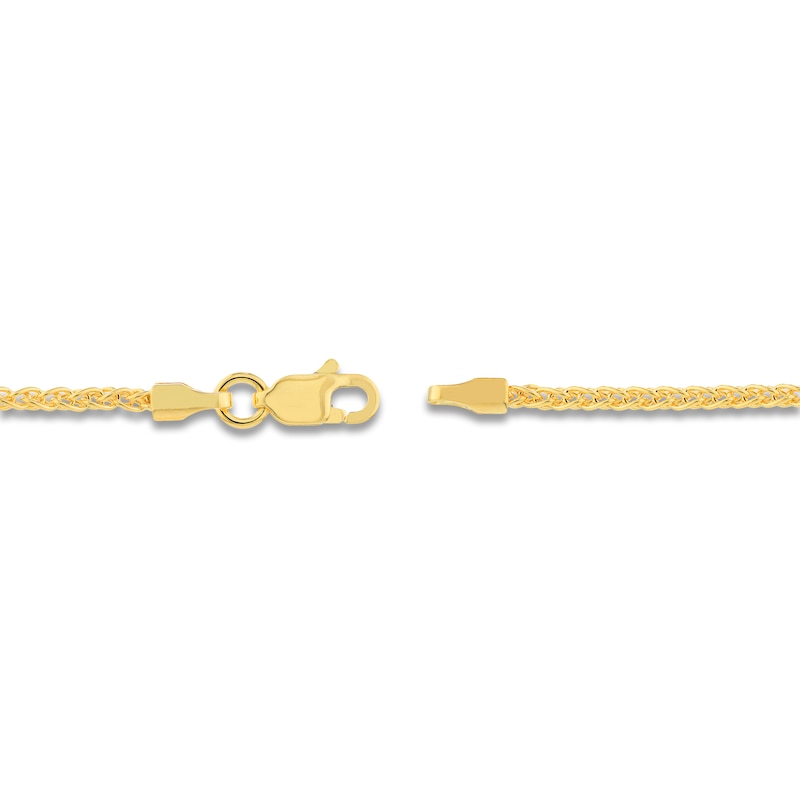 Solid Wheat Chain Necklace 14K Yellow Gold 24" Length 1.85mm