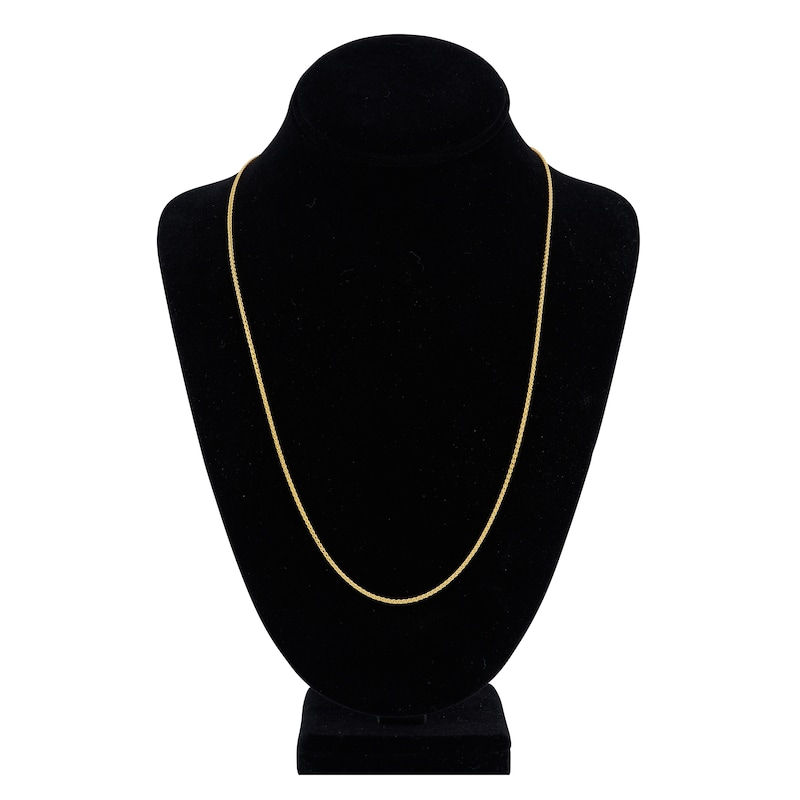 Main Image 4 of Solid Wheat Chain Necklace 14K Yellow Gold 24" Length 1.85mm